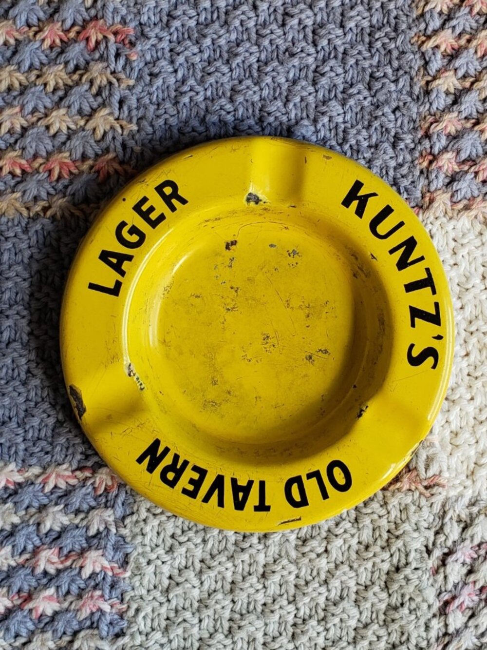 Vintage ashtray KUNTZ'S OLD TAVERN LAGER somewhat well used
